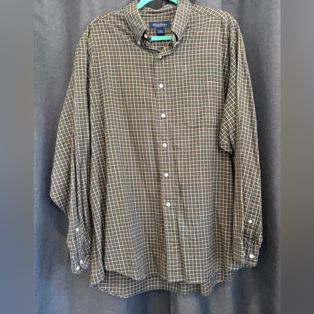 Vtg Brooks Brothers Flannel Shirt Button Down Mens Cotton Casual Green Plaid L